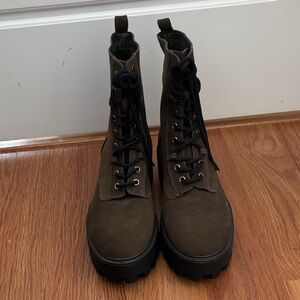 JustFab Dark Brown Combat Boots